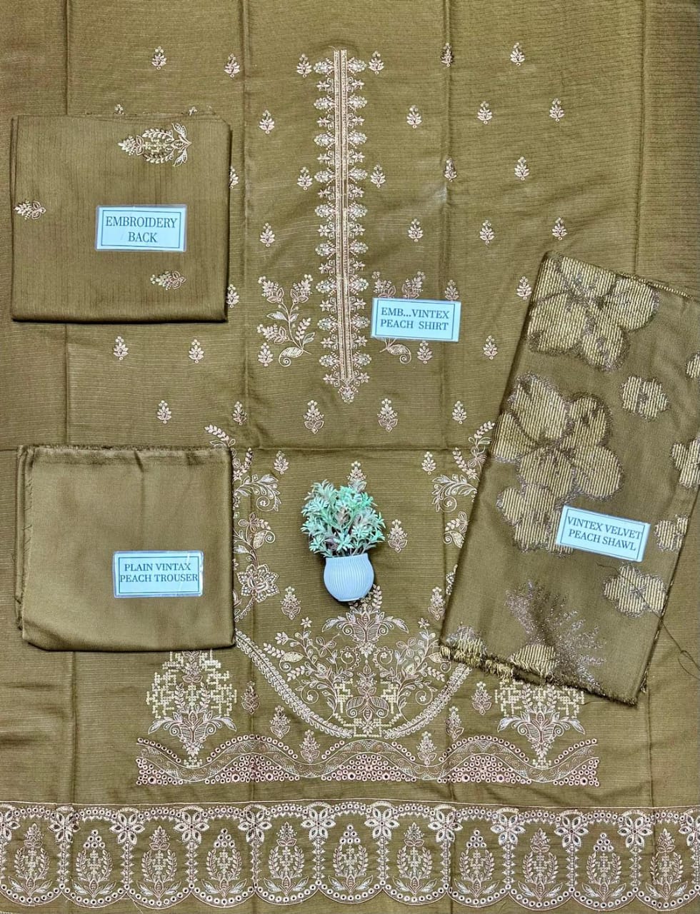 3 Pcs Women's Unstitched Plain Suit